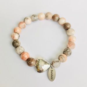 GEMSTONE | Jasper Heart Survivor Beaded Bracelet
